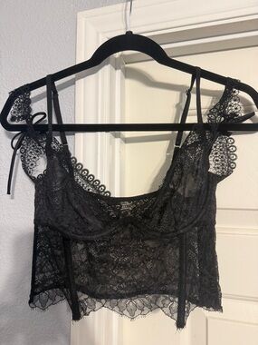 Victoria's Secret Black Lace Bralette Crop